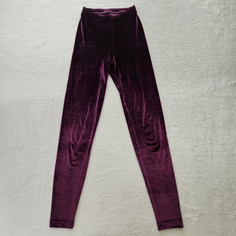 American Apparel Velvet Leggings Womens Medium Burgandy Indie Sleaze Goth Alt